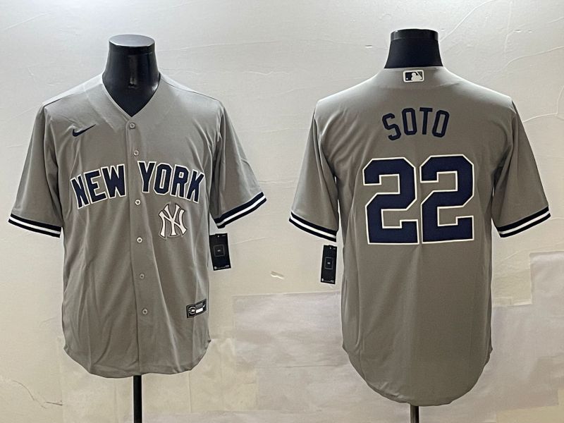 Men New York Yankees #22 Soto Grey Game 2025 Nike MLB Jersey style 7->new york yankees->MLB Jersey